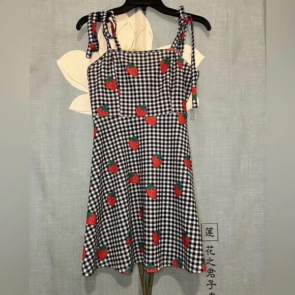 Zaful Dresses Zaful Strawberry Plaid Dress Poshmark